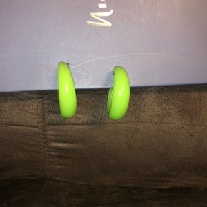 Green Hoop Earrings